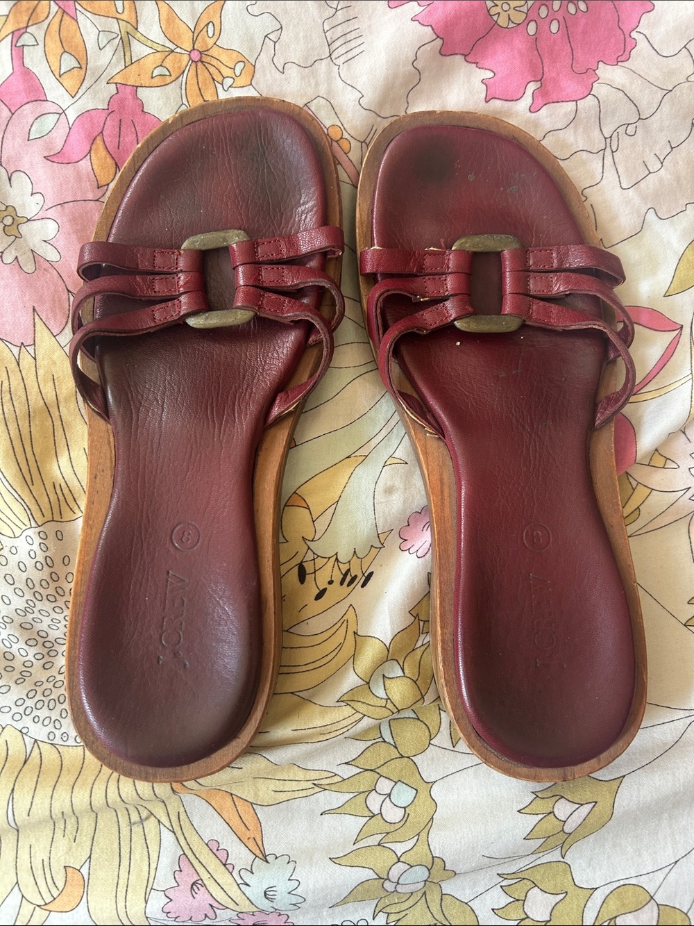 Vintage Jcrew Red leather sandals 8